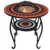 vidaXL Mosaic Fire Pit Table Terracotta and White 26.8" Ceramic - 3 of 4