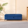 49.21"W Velvet Upholstered Storage Bench with Metal Legs, End of Bed Footstool Ottoman for Living Room, Entryway and Bedroom - ModernLuxe - 4 of 4