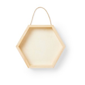 DIY Base Hexagon Box Unfinished Craft - Mondo Llama™: Wood, Adult Craft, 11.02" Height, 12.76" Width, 2.24" Depth - 1 of 3