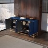 Vynxaria Navy Blue/Black/Espresso Decorative Storage Cabinet with Adjustable Shelves - 4 of 4