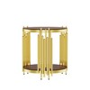Dolonm Gold Round End Table - Modern 19.69" Stainless Steel Leg, 8mm Brown Tempered Glass Top, Adjustable Feet for Living Room - 2 of 4