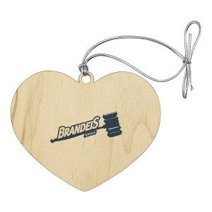 Brandeis University Secondary Logo Heart Love Wood Christmas Tree Holiday Ornament - 1 of 3