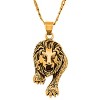 Steeltime Men's stainless steel and simulated diamonds lion pendant. Color Options: Silver, Gold - 2 of 4