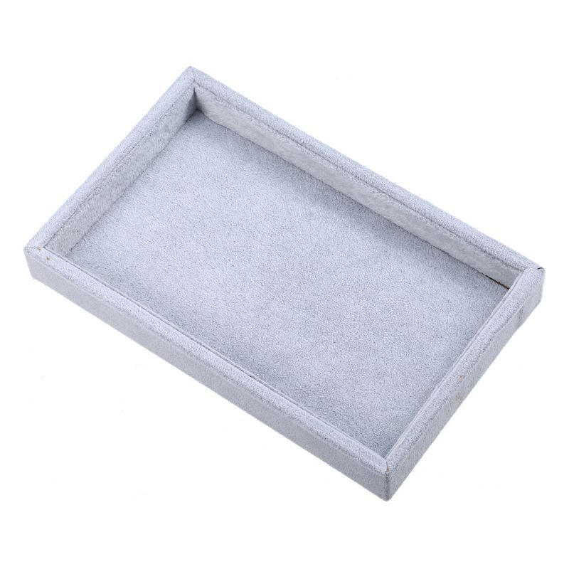 Unique Bargains Velvet Jewelry Tray Empty Stackable Tray Box for Rings Earrings Necklace Bracelet Pendants 1 Pc, 1 of 7