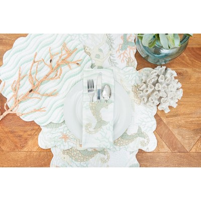 Mystic Echoes Cotton Quilted Reversible Mermaid Placemat Set of 6