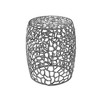 ACEPANO 15 in. W Aluminum Drum-Shaped End Table with Exquisite Floral Pattern-Silver - 2 of 4