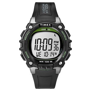 Men's Timex Ironman Classic 100 Lap Digital Watch - Black/Lime TW5M03400JT - 1 of 4