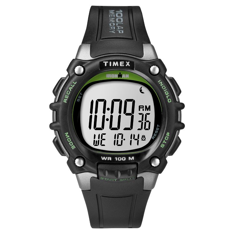 Men&#39;s Timex Ironman Classic 100 Lap Digital Watch - Black/Lime TW5M03400JT, 1 of 5