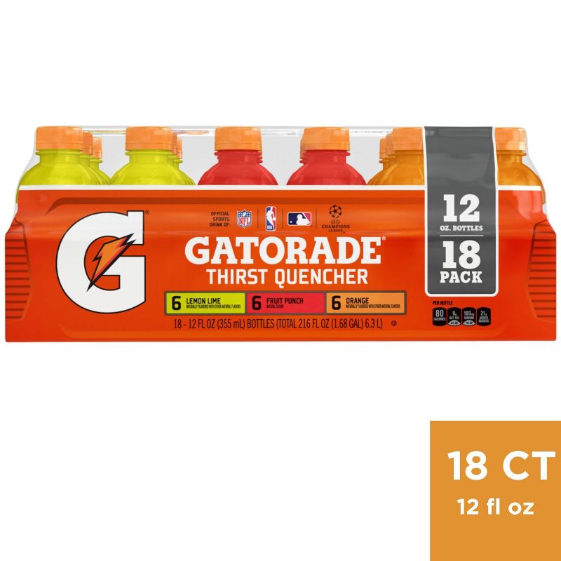 Gatorade Mixed Flavors Sports Drink - 18pk/12 fl oz Bottles, 1 of 5