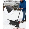 29/36-Inch Wide Snow Shovel w/ Wheels, Heavy Duty Metal Snow Pusher Shovel w/5-Position Angled Blade & Adjustable Handle - 4 of 4