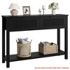 Living Room Farmhouse Entryway Table,43 Inch Wood Console Table w/2 Drawers,2 Tier Sofa Table w/Storage - 2 of 4