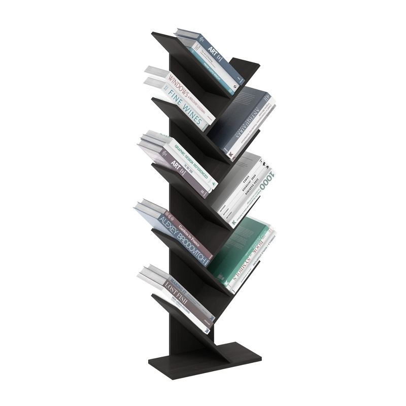 Furinno Tree Bookshelf 9-Tier Floor Standing Tree Bookcase, Espresso, 2 of 5