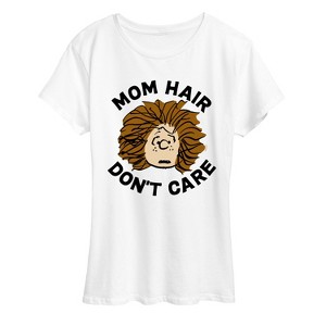 Women's - Peanuts - Mom Hair Dont Care Short Sleeve Graphic T-Shirt - 1 of 4