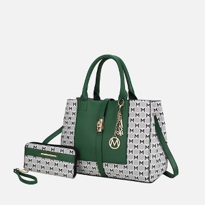 MKF Collection Yuliana Circular M emblem Print Satchel Bag with Wallet by Mia K - 1 of 4