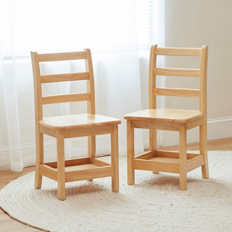 ECR4Kids Three Rung Ladderback Chairs with Storage, 2-Pack - Natural, 6 of 10