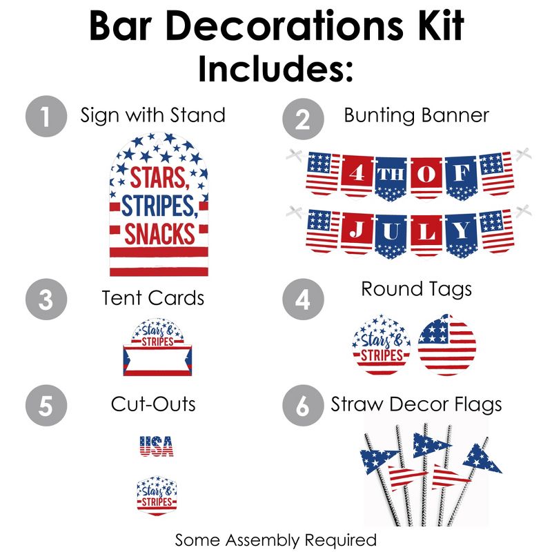 Big Dot of Happiness Stars & Stripes - DIY Patriotic Party Signs - Snack Bar Decorations Kit - 50 Pieces, 4 of 11