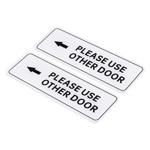 Unique Bargains Acrylic Self-Adhesive Office Please Use Other Door Left Arrow Sign 2 Pcs - 1 of 4