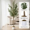 5.2FT Artificial Olive Tree with Planter – Lifelike Silk Leaves & Fruits, Bendable Stems, Indoor/Outdoor Home Office Decor - 2 of 4