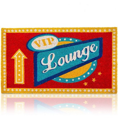 VIP Lounge Natural Coir Door Mat 17"x30" - Welcome Front Doormat Non Slip Rug for Home Indoor Outdoor Entrance