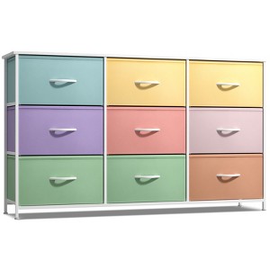 Sorbus 9 Drawers Dresser- Storage Unit with Steel Frame, Wood Top, Fabric Bins - for Bedroom, Closet, Office and more - 1 of 4