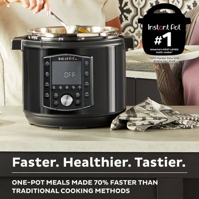 Black 8-Quart Electric Multi-Cooker with LCD Display