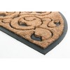 HomeRoots 18" X 30" Beige and Black Rubber and Coir Outdoor Semi Circle Door Mat - 4 of 4