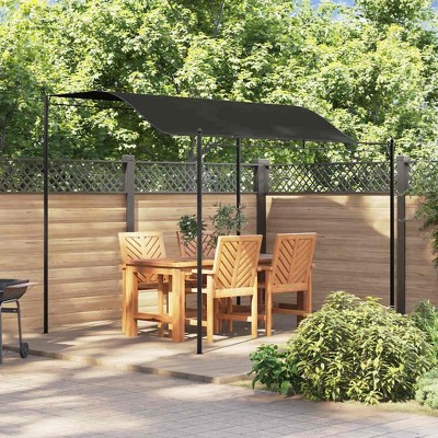 vidaXL Canopy Set of 2 Anthracite, Black Steel, Polyester Large