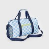 Boys' Checkered Duffel Bag - Cat & Jack™️ Blue/White: Lightweight Luggage, Adjustable Strap, Zip Closure, 18 Linear Inches - 2 of 4