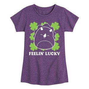 Girls' - Squishmallows - Lucky Fitted Short Sleeve Graphic T-Shirt - 1 of 4