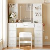43.3" Vanity Desk with Mirror and LED Lights ,dressers for bedroom ,Makeup Vanity Desk Set with 7 Drawers and Cushioned Stool - 2 of 4