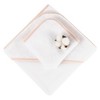American Soft Linen Turkish Baby Hooded Bath Towel Set, 100% Cotton Soft Fluffy Baby Hooded Shower Towels - 2 of 4