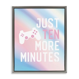Stupell Industries Pastel Ten More Minutes Gamer Floating Frame Canvas Art - 1 of 4