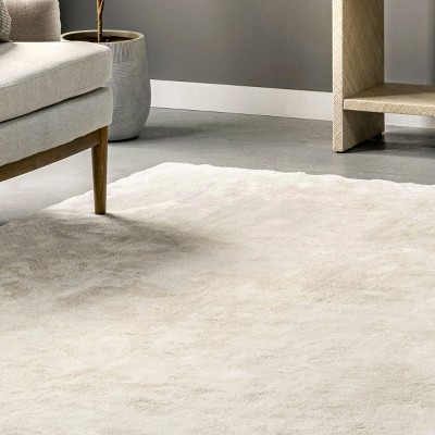 Cream Bliss 6' x 9' Easy-Care Synthetic Shag Rug