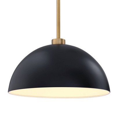 Percy Black and Gold Modern Drum Pendant Light