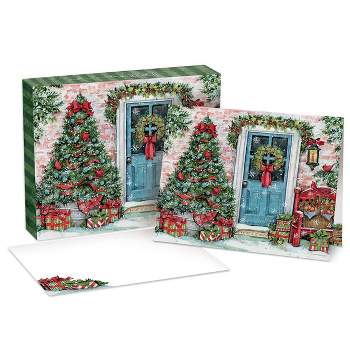 18ct Lang Greenery Greetings Boxed Holiday Cards