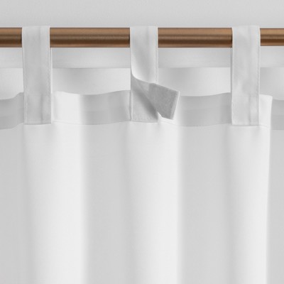 Extended White Polyester Tab Top Light-Filtering Window Panel