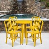 Flash Furniture Commercial Grade 24" Round Metal Indoor-Outdoor Table Set with 4 Vertical Slat Back Chairs - 2 of 4
