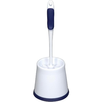 Achieve a Tidy Bathroom: Toilet Brush Set with Caddy - All-in-One Organization in a Modern Cobalt Blue Design