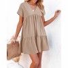 Imily Bela  Summer Flowy Babydoll Dress V Neck Short Sleeve Swing Mini Tunic Casual - 2 of 4
