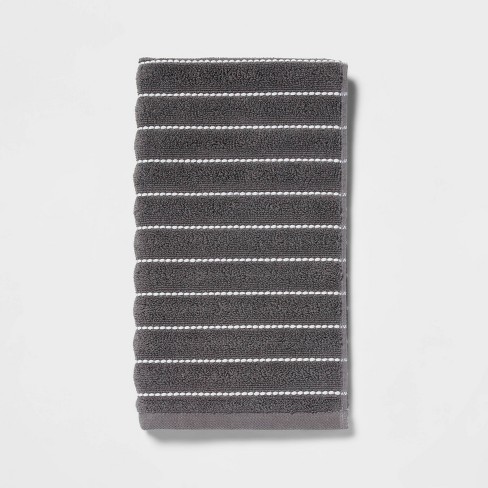 Performance Plus Hand Towel Dark Gray Striped - Threshold™ : Target