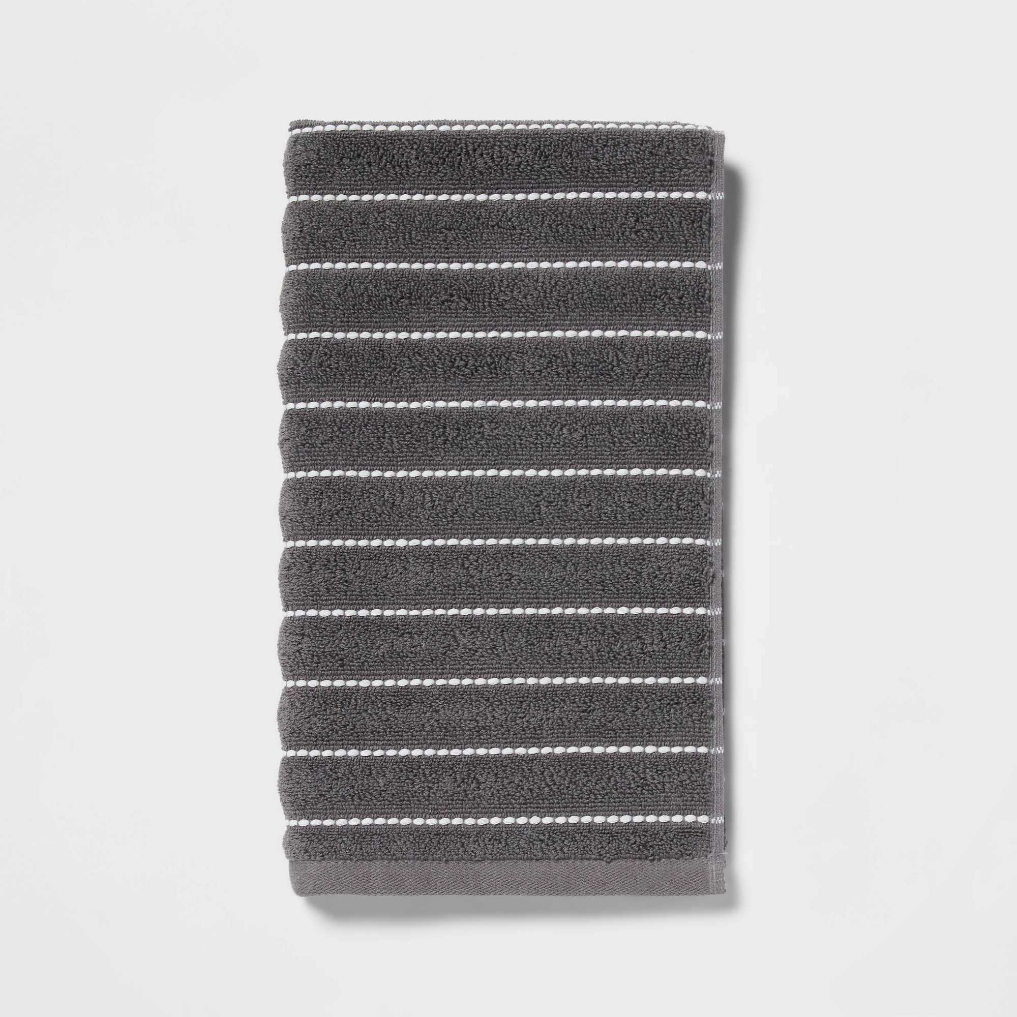 Performance Plus Hand Towel Dark Gray Striped - Threshold™