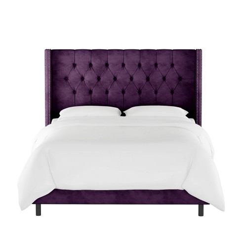 Queen Louis Diamond Tufted Wingback, How Do You Attach A Headboard To Purple Bed Frame