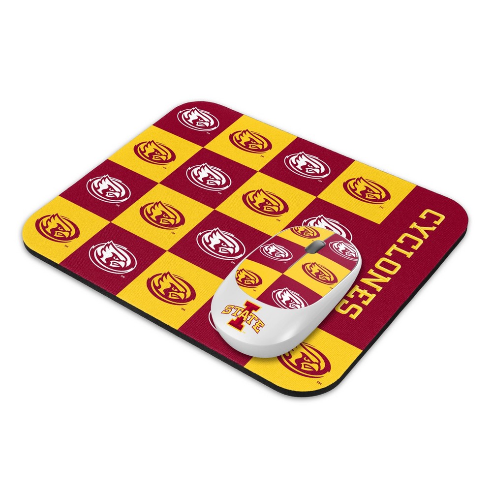 NCAA Iowa State Cyclones Mouse and Mousepad Set: USB-A Connection, Radio Frequency