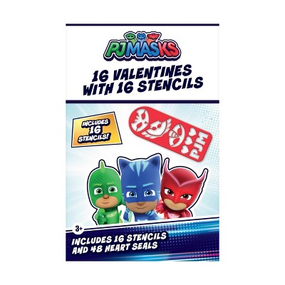 PJ Masks 16ct Stencils Valentine's Day Kids Exchange Cards