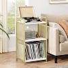 Golden Record Player Stand, Metal Turntable Stand with 3-Tier Storage, Vinyl Bedside End Table for Living Room Bedroom Office - 2 of 4