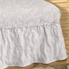 Matelasse Damask Ottoman Slipcover White - Sure Fit: Elastic Loose Fit, Polyester & Cotton Blend - 3 of 3