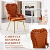 KWPZQEB Accent Armchair Set of 2, Velvet Puffy Bubble Dining Chair w/ Metal Legs, Modern Ball Chain Chair w/ Hight Back for Dining Room, Reading Room - 4 of 4