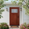 Lirago Fiberglass Entry Door 36in x 80in with Brickmould Vinyl Frame Left Hand Inswing Red Stain Classic Craftsman Style Sound Insulation - 4 of 4