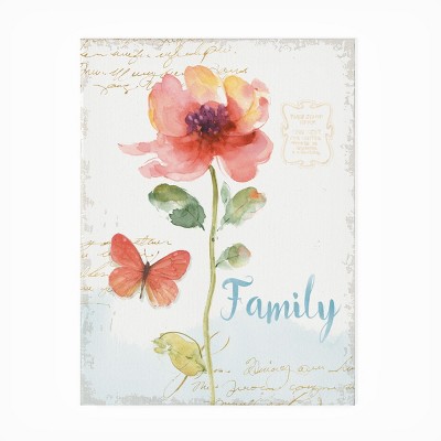 Lisa Audit Floral and Butterfly Outdoor Canvas Print 14x19