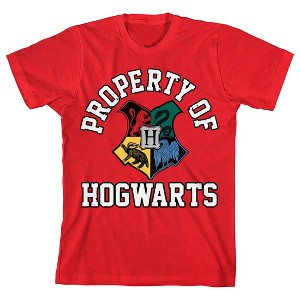 Harry Potter Property of Hogwarts Boy's Red T-shirt - 1 of 3
